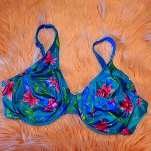 Floral Blue and Pink Bra